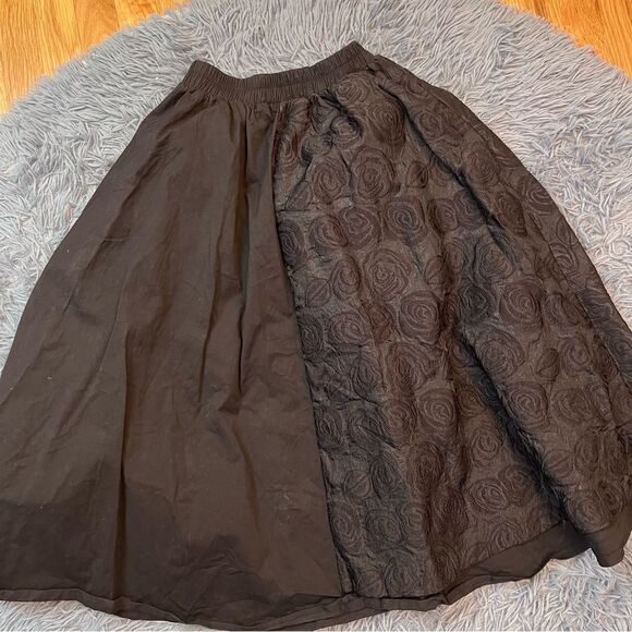 Vintage Handmade Elegant Black Floral Skirt Size S - Picture 3 of 6